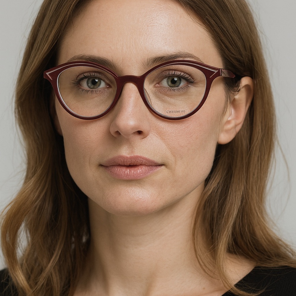 Gold & Wood Luxury Crafted Women’s Burgundy Frames- Made in Luxembourg - Picture 13 of 13